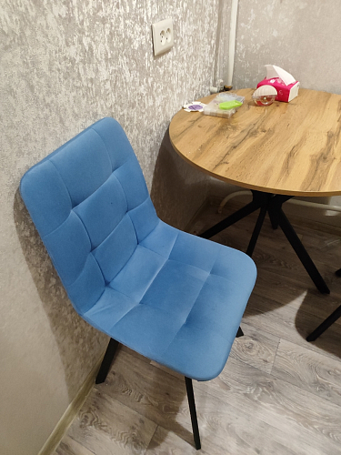 Стул на металлокаркасе Чилли синяя ткань / белый фото покупателя 1099