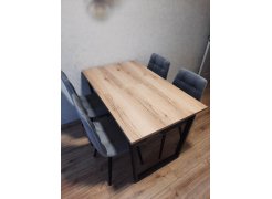 Деревянный стол Лота Лофт 120(160)х75 черный матовый / бетон светлый фото покупателя 500