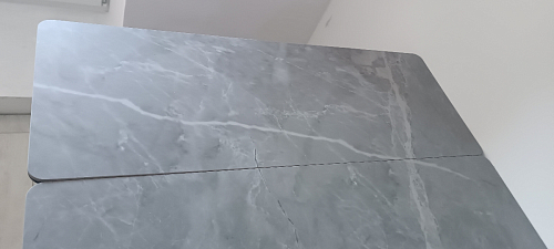 Керамический стол Вилли 140(200)х80 белый мрамор snow white / черный фото покупателя 59