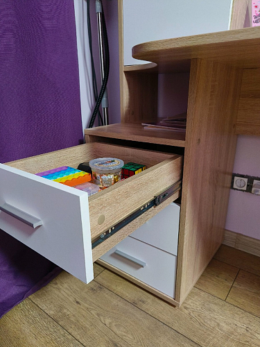 Компьютерный стол КСТ-16 левый дуб сонома / белый фото покупателя 90