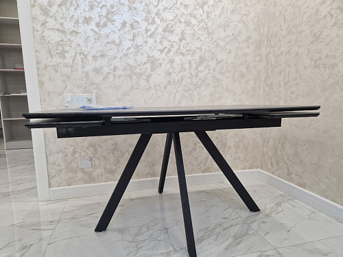 Керамический стол Вилли 140(200)х80 carmen light grey / черный фото покупателя 6