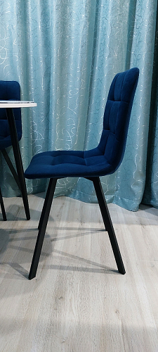 Стул на металлокаркасе Чилли черный / голубой фото покупателя 1217