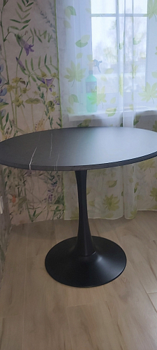 Стол Тулип 90х73 белый мрамор / золото фото покупателя 92