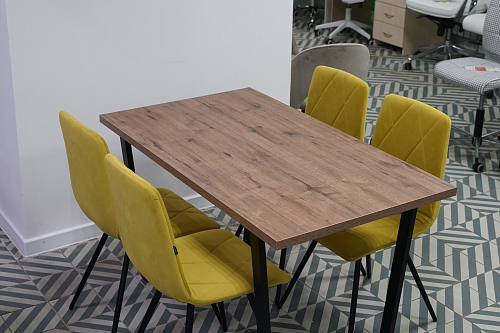 Стол Эльпатия 130 дуб велингтон / черный матовый из шоурума 3