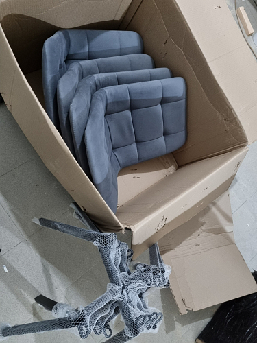 Стул на металлокаркасе Чилли К светло-серый велюр / черный каркас фото покупателя 1281