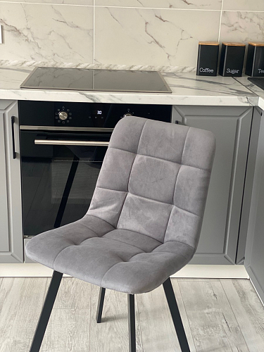 Стул на металлокаркасе Чилли К светло-серый велюр / черный каркас фото покупателя 560