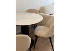 Стеклянный стол Кэмерон 110х110х75 серый / черный фото покупателя 9