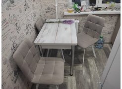 Стул на металлокаркасе Чилли синяя ткань / белый фото покупателя 250