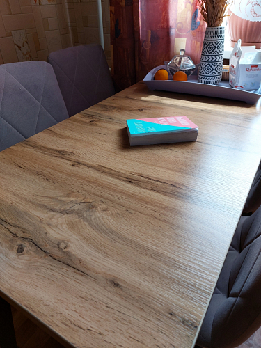 Стол Тринити Лофт 120 32 мм бетон / черный матовый фото покупателя 93