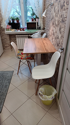 Деревянный стол Барон О 160 х 90 белая пленка шагрень / черный фото покупателя 12