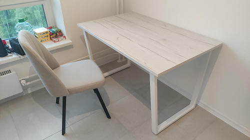 Деревянный стол Лота Лофт 120х75 белый матовый / дуб крафт золотой фото покупателя 979