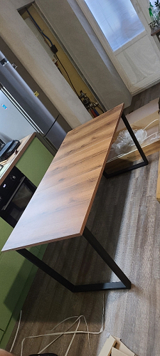 Стол Лота Лофт 120 32 мм бетон / черный матовый фото покупателя 601