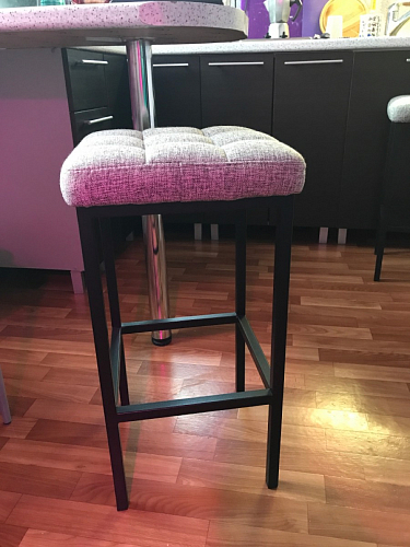 Барный стул Лофт кожзам темно-серый / черный матовый фото покупателя 129