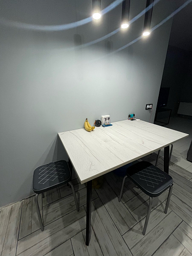 Стол раскладной Колон Лофт 120 32 мм дуб галифакс табако / черный матовый фото покупателя 173