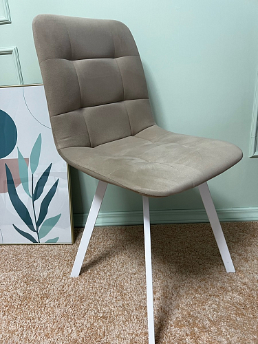 Стул на металлокаркасе Чилли К светло-серый велюр / черный каркас фото покупателя 42