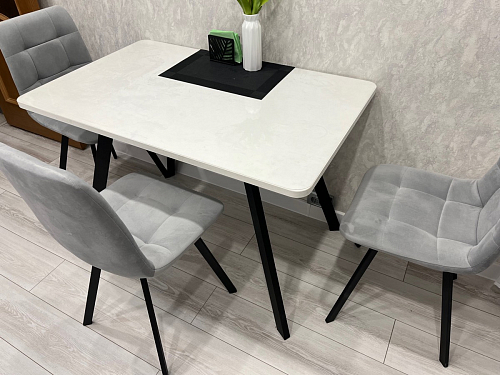 Стул на металлокаркасе Чилли темно-серый / черный каркас фото покупателя 144