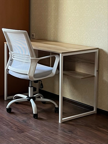 Письменный стол Клер Лофт дуб делано темный / черный матовый фото покупателя 37