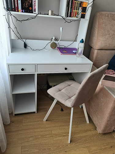 Стул на металлокаркасе Чилли бежевый / белый каркас фото покупателя 1079