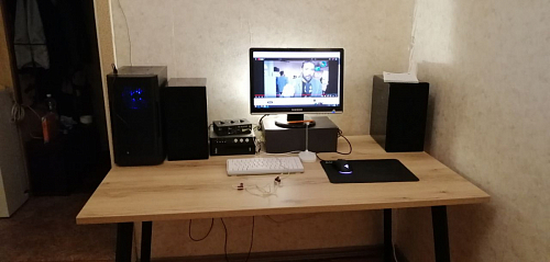 Стол Тринити Лофт 120 32 мм дуб галифакс табако / черный матовый фото покупателя 33