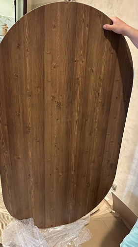 Деревянный стол Барон О 160 х 90 белая пленка шагрень / черный фото покупателя 57