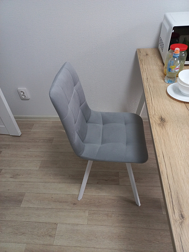 Стул на металлокаркасе Чилли светло-серый / белый каркас фото покупателя 1214