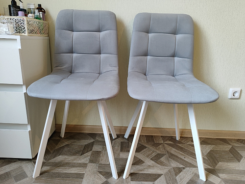 Стул на металлокаркасе Чилли светло-серый / белый каркас фото покупателя 446