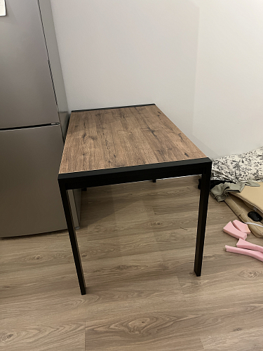 Стол Центавр 120(160)х70х75 файерстоун / черный матовый фото покупателя 72