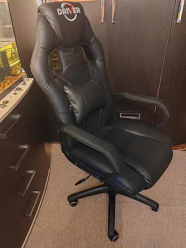 Компьютерное кресло Driver/Драйвер кожзам черный / серый фото покупателя 146