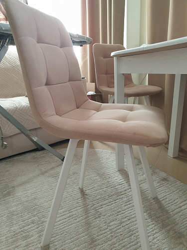 Стул на металлокаркасе Чилли синяя ткань / белый фото покупателя 303