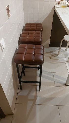 Барный стул Лофт ткань канди крем / черный матовый фото покупателя 78