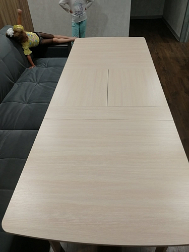 Стол обеденный раздвижной СтК7 дуб молочный фото покупателя 244