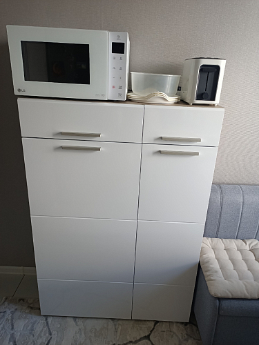 Комод Лайн 13.121 дуб серый craft K 002 PW / белый глянец пвх фото покупателя 9