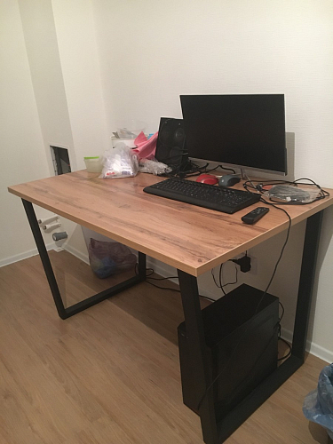 Деревянный стол Лота Лофт 140х80 белый матовый / бетон светлый фото покупателя 237