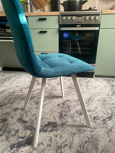 Стул на металлокаркасе Чилли синяя ткань / белый фото покупателя 487