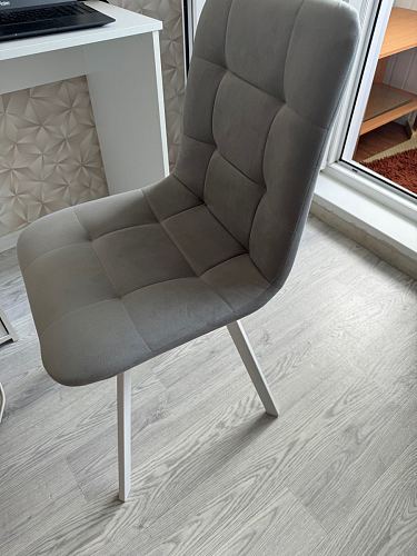 Стул на металлокаркасе Чилли синяя ткань / белый фото покупателя 352