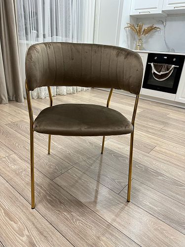 Стул на металлокаркасе Kamelia бежевый / золотой фото покупателя 79