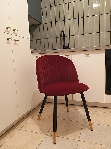 Стул на металлокаркасе Gabi 1 light purple / black / gold фото покупателя 95