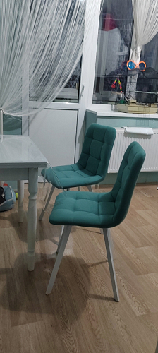 Стул на металлокаркасе Чилли синяя ткань / белый фото покупателя 55