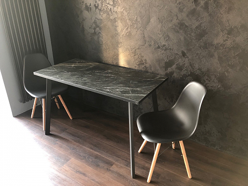 Стол Тринити Лофт 120 32 мм бетон / черный матовый фото покупателя 3