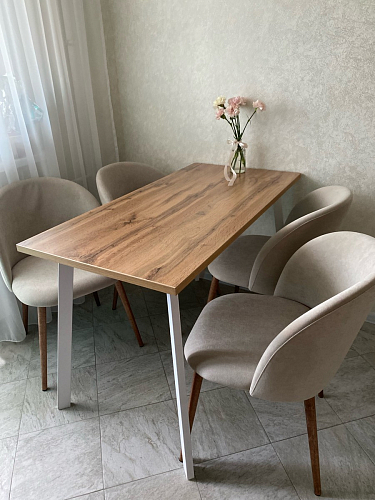 Стол Тринити Лофт 120 32 мм бетон / черный матовый фото покупателя 12