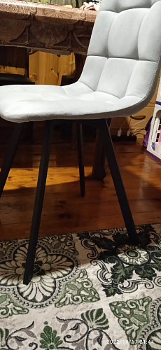 Стул на металлокаркасе Чилли К светло-серый велюр / черный каркас фото покупателя 894