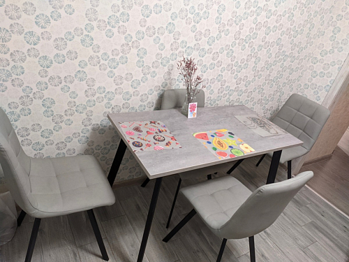 Стол Тринити Лофт 120 32 мм бетон / черный матовый фото покупателя 345