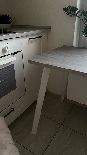 Стол Тринити Лофт 140 25 мм дуб делано темный / белый фото покупателя 24