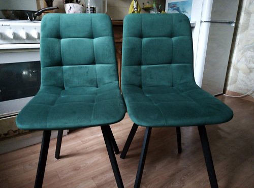 Стул на металлокаркасе Чилли К темно-серый (velutto 32) / черный фото покупателя 300