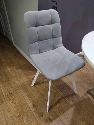 Стул на металлокаркасе Чилли К светло-серый велюр / черный каркас фото покупателя 344