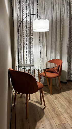 Стеклянный стол PT-151 90х90х76 clear glass / wood фото покупателя 21