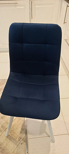 Стул на металлокаркасе Чилли синяя ткань / белый фото покупателя 1072