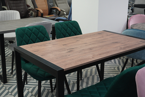 Стол Центавр 120(160)х70х75 файерстоун / черный матовый из шоурума 4