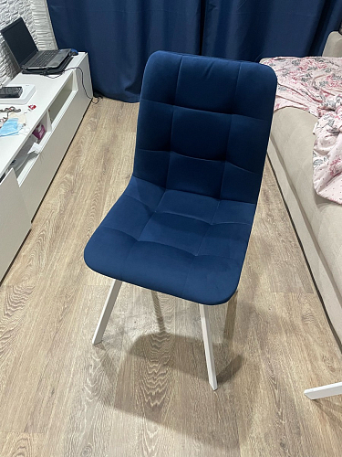 Стул на металлокаркасе Чилли К светло-серый велюр / черный каркас фото покупателя 1200