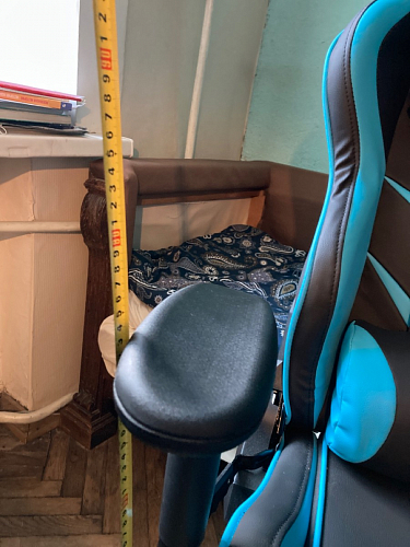 Компьютерное кресло Racer черное / голубое фото покупателя 55